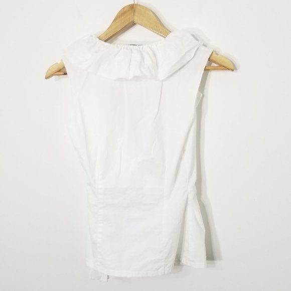 Costa Blanca | White Wrap Style Ruffle Neck Blouse - Picture 5 of 8